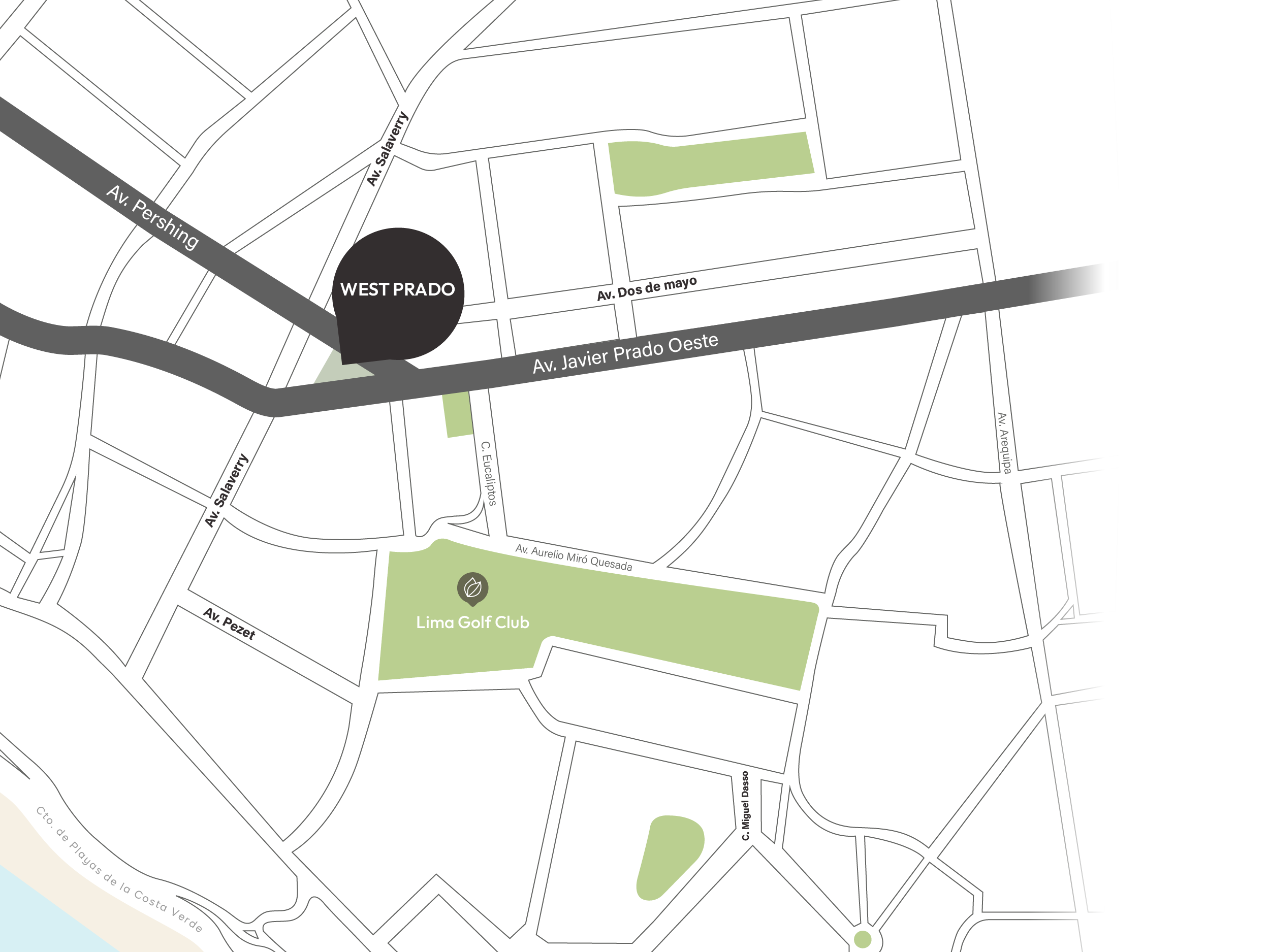 Mapa de ubicación West Prado